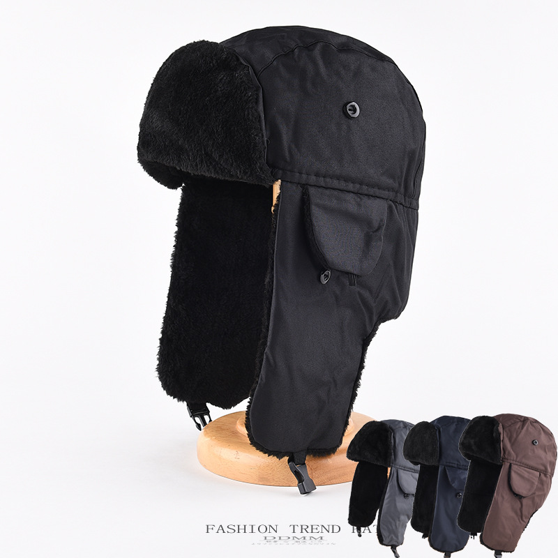 Winter Trapper Hat - หมวกอุชันกาสำหรับผู้ชาย 1 ชิ้น หมวกกันหนาวฤดูหนาวแบบรัสเซีย พร้อมที่ปิดหู ป้องกันความหนาวเย็นและให้ความอบอุ่นสำหรับกิจกรรมกลางแจ้ง