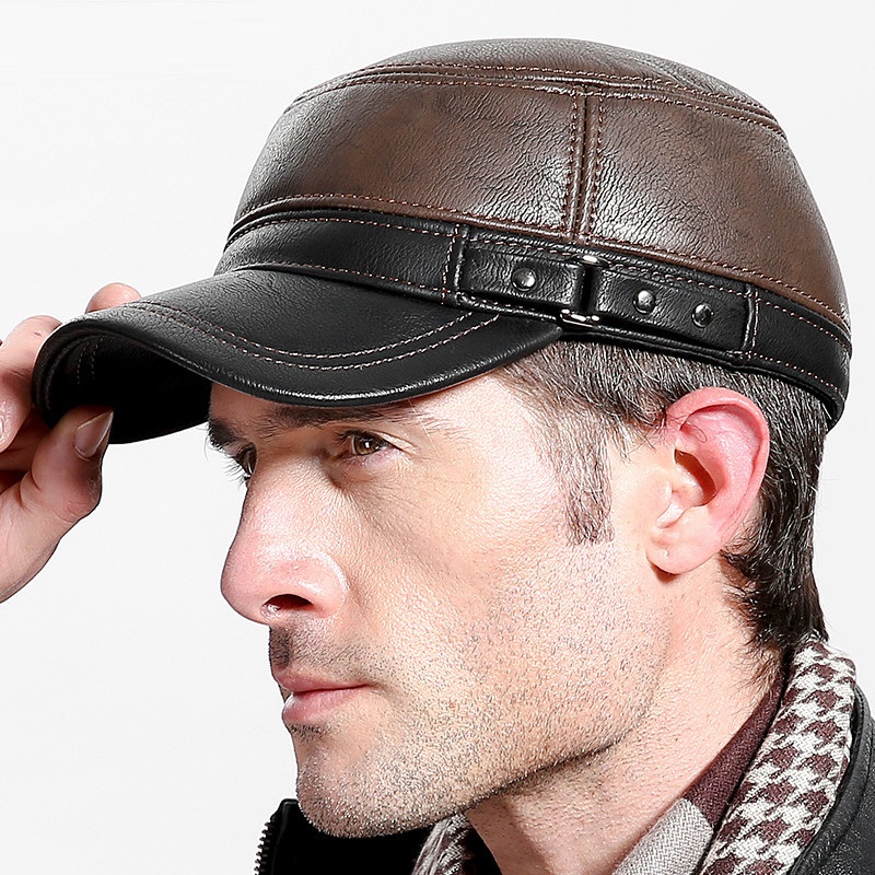 Cowskin หนังแท้เบสบอลหมวกผู้ชา - Baseball Cap Structured บทวิจารณ์และราคา