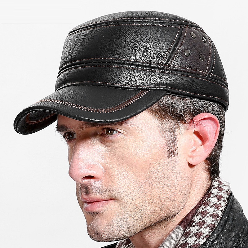 Cowskin หนังแท้เบสบอลหมวกผู้ชา - Baseball Cap Structured บทวิจารณ์และราคา
