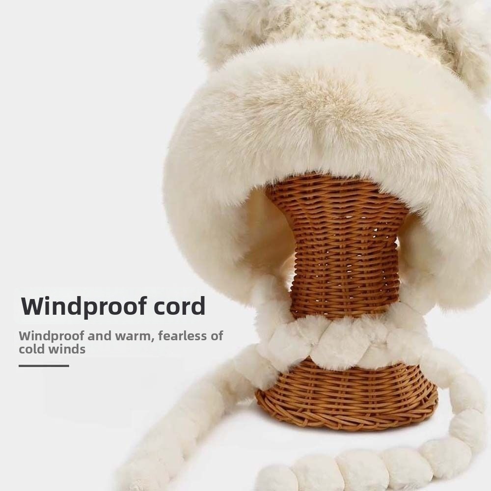 หมวกไหมพรมลายทางบุขนแกะพร้อมพู - Winter Trapper Hat บทวิจารณ์และราคา
