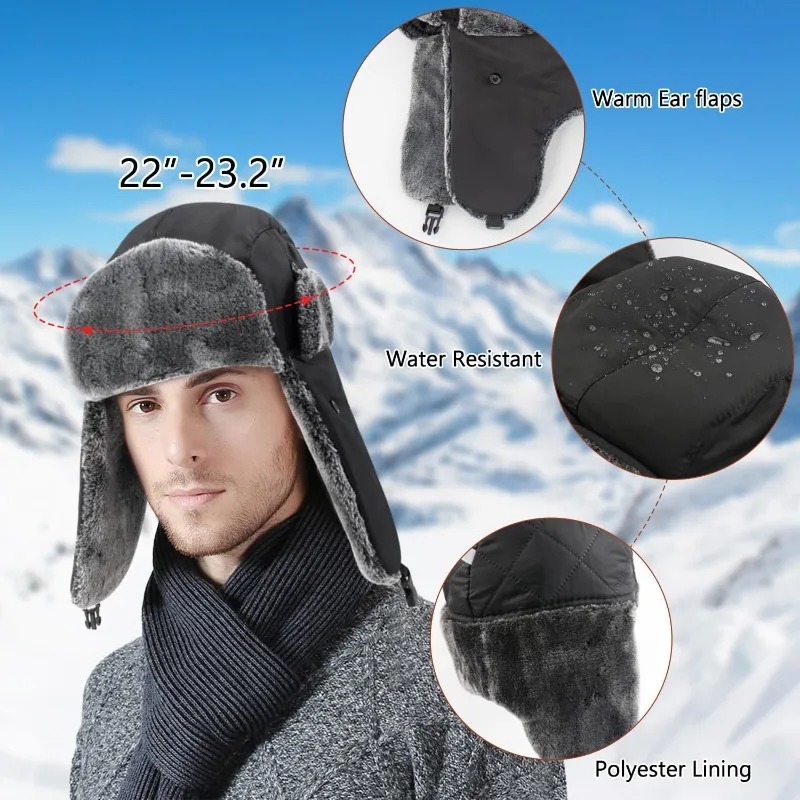 หมวกอูชันกาทหารลายทหารสำหรับเล - Winter Trapper Hat บทวิจารณ์และราคา